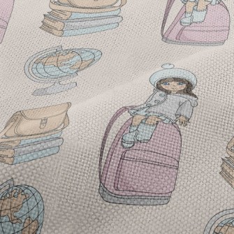 Little Girl Learns Knowledge Performance Linen