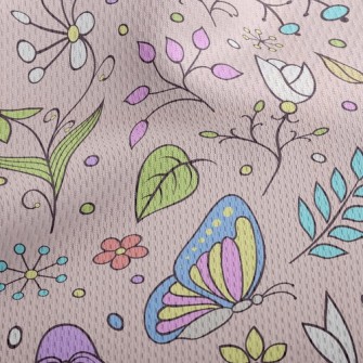 Colorful Forest Butterfly Lady Athletic Mesh Flat Back