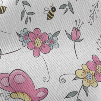 Cartoon Butterfly And Bee Standard Corduroy