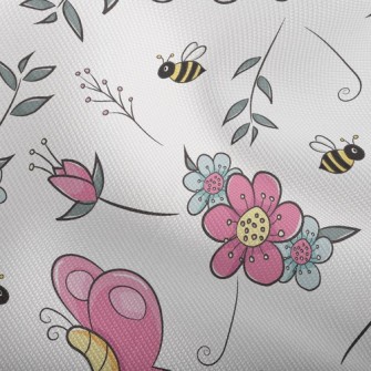 Cartoon Butterfly And Bee Dobby