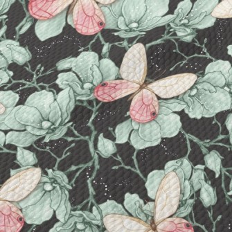 Elegant Butterfly Glamorous Fl Birdseye Piqué