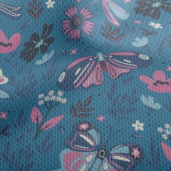 Colorful Flying Butterflies Athletic Mesh Flat Back