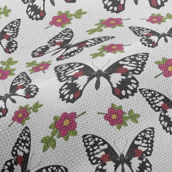 Noble Beautiful Black Butterfl Performance Linen
