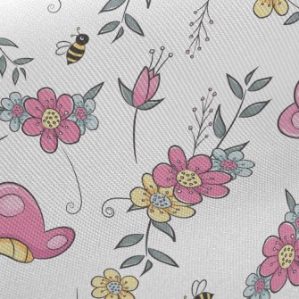 Cartoon Butterfly And Bee Twill