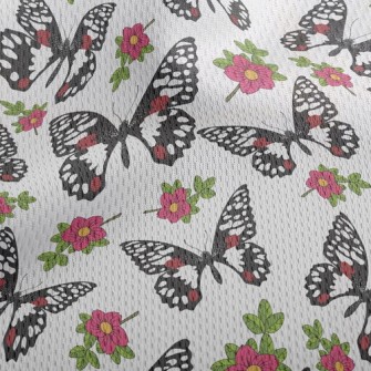 Noble Beautiful Black Butterfl Athletic Mesh Flat Back