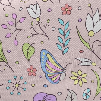 Colorful Forest Butterfly Lady Twill