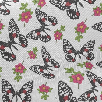 Noble Beautiful Black Butterfl Twill