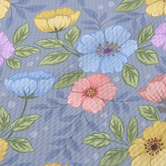 Vibrant And Colorful Flowers Birdseye Piqué