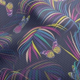 Psychedelic Fluorescent Leaf B Athletic Mesh Flat Back