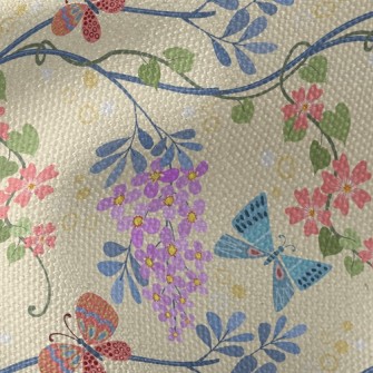 Flower World Butterfly Waterproof Canvas