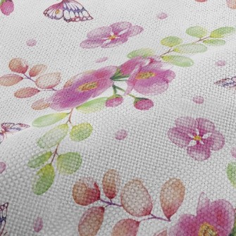 Butterfly And Red Flower Performance Linen