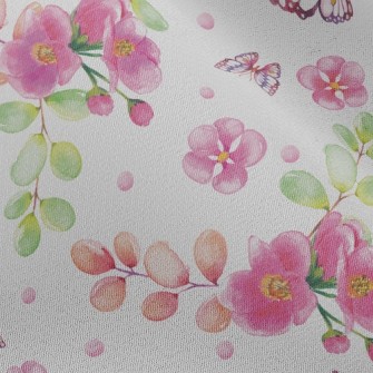Butterfly And Red Flower Chiffon