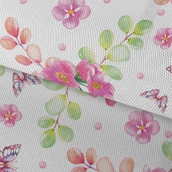 Butterfly And Red Flower Waterproof Oxford