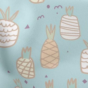 Cute Doodle Pineapple Stretch Ponte