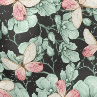 Elegant Butterfly Glamorous Fl Stretch Ponte