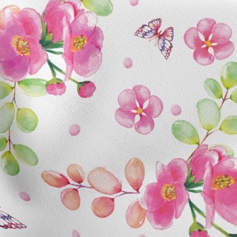 Butterfly And Red Flower Stretch Ponte