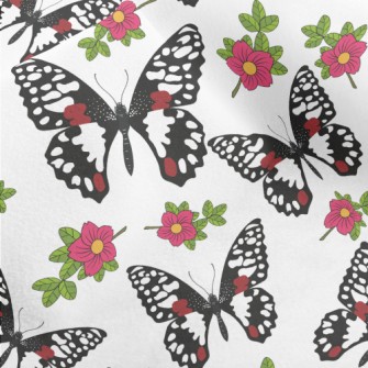 Noble Beautiful Black Butterfl Micro Fleece