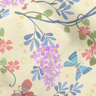 Flower World Butterfly Micro Fleece