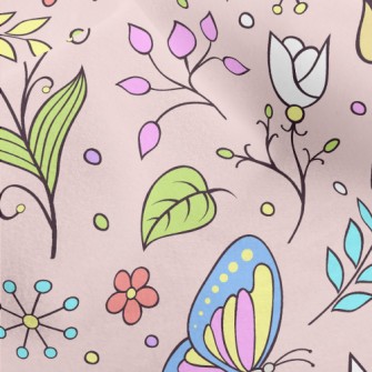 Colorful Forest Butterfly Lady Micro Fleece