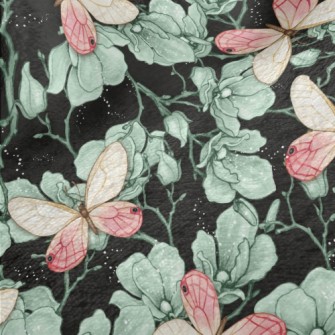 Elegant Butterfly Glamorous Fl Minky