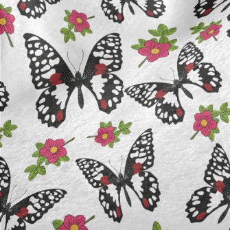 Noble Beautiful Black Butterfl Minky