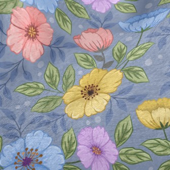 Vibrant And Colorful Flowers Minky