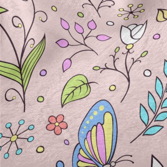 Colorful Forest Butterfly Lady Minky