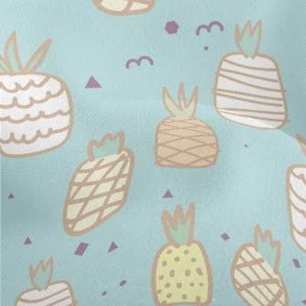 Cute Doodle Pineapple Lightweight Performance Linen