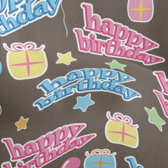 Birthday Wishes Text Lightweight Performance Linen