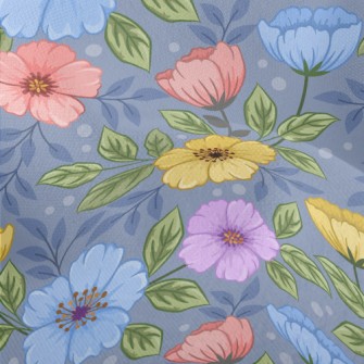 Vibrant And Colorful Flowers Lightweight Performance Linen