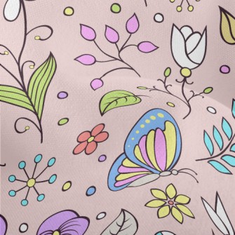 Colorful Forest Butterfly Lady Lightweight Performance Linen