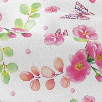 Butterfly And Red Flower Modern Jersey
