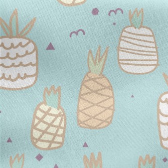 Cute Doodle Pineapple Jersey Backed Fleece