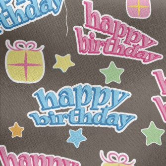 Birthday Wishes Text Jersey Backed Fleece