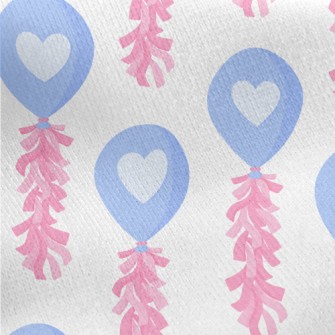 Love Ribbon Balloon Jersey Backed Fleece