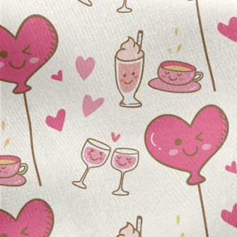 Love Balloon Lover Wine Glass Jersey Backed Fleece