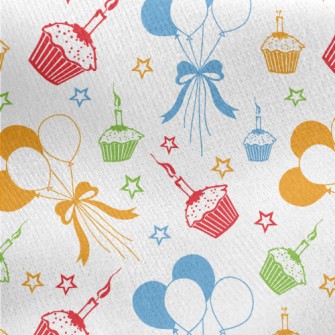 Balloon Birthday Party Jersey Backed Fleece