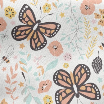 Garden Butterfly Jersey Backed Fleece