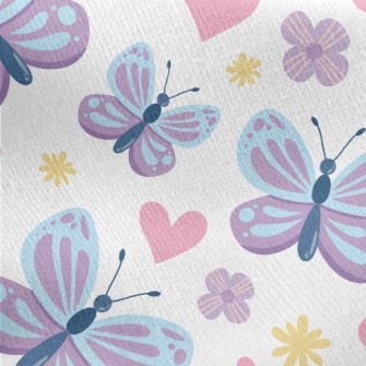 Lively And Playful Butterfly Jersey Backed Fleece