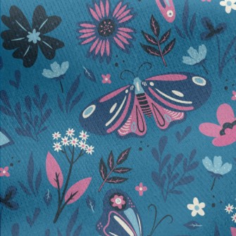 Colorful Flying Butterflies Jersey Backed Fleece