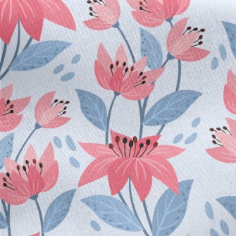 Bright Flowers In Bloom Jersey Backed Fleece