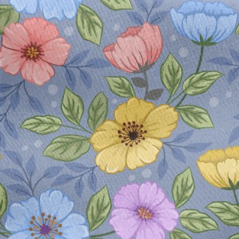 Vibrant And Colorful Flowers Jersey Backed Fleece