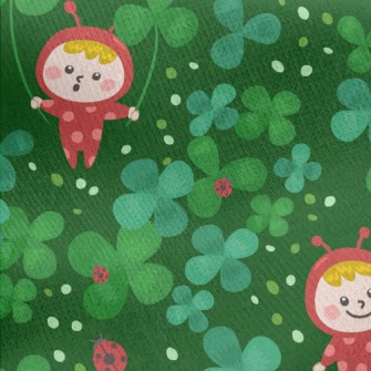 Clover Ladybug Elf Jersey Backed Fleece