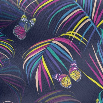 Psychedelic Fluorescent Leaf B Jersey Backed Fleece