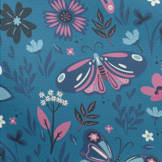 Colorful Flying Butterflies Pongee