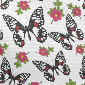 Noble Beautiful Black Butterfl Pongee