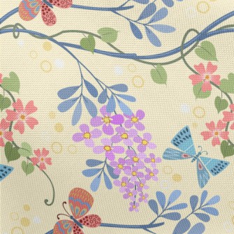 Flower World Butterfly Pongee