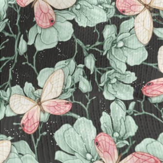 Elegant Butterfly Glamorous Fl Stretch Jersey