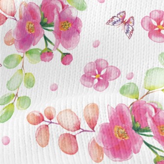 Butterfly And Red Flower Stretch Jersey
