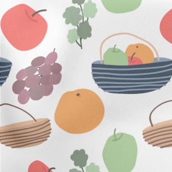 Sweet Fruit Basket Lightweight Cotton Poplin